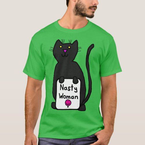 Cute Cat with Sign Supports Kamala T_Shirt