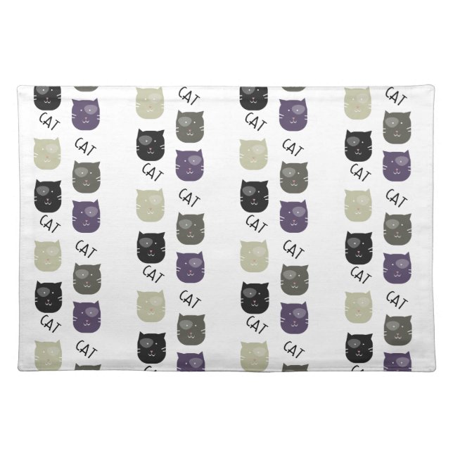 Cute Cat with Spot Fun Pattern Cloth Placemat (Front)