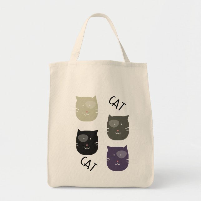 Cute Cat with Spots Whimiscal Tote Bag (Front)