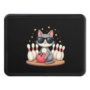 Cute Cat With Sunglasses Cat Playing Bowling For m Hitch Cover