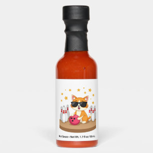 Cute Cat With Sunglasses Cat Playing Bowling For m Hot Sauces