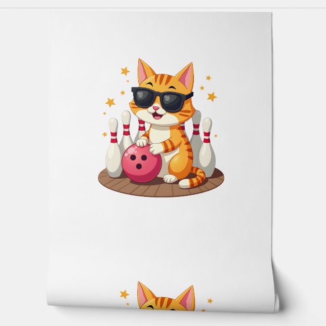 Cute Cat With Sunglasses Cat Playing Bowling For m Wallpaper (Unrolling)