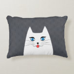 Cute Cat With Tongue Sticking Out Accent Pillow at Zazzle