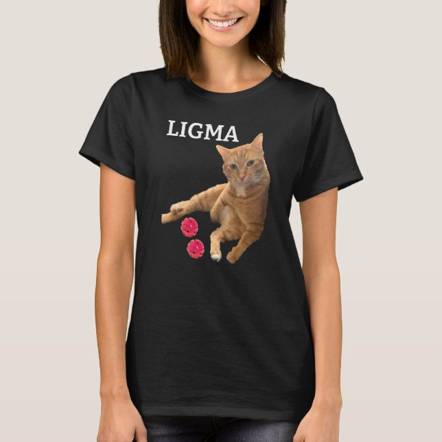 Cute Cat with toys Ligma joke   T-Shirt (Front)