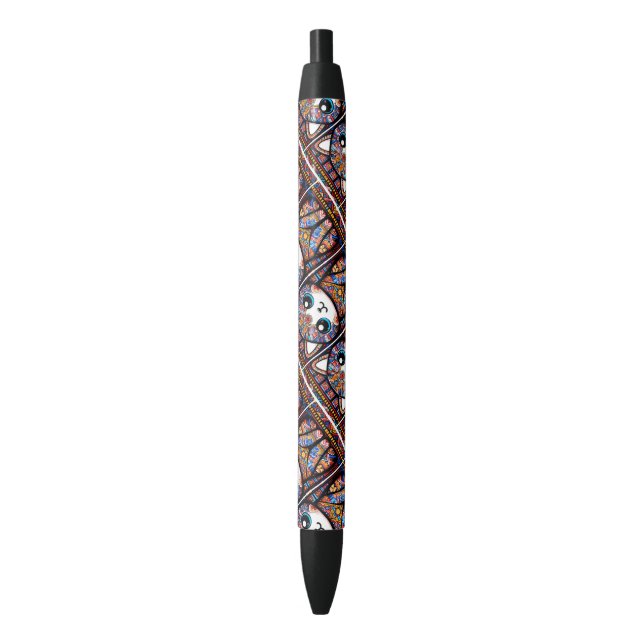 Cute Cat with Traditional Pattern Charm Pen (Front Vertical)