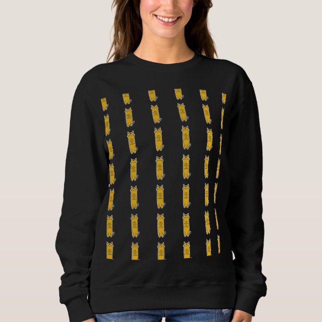 Cute Cat With Whisker Warmth Minimalist Design Sweatshirt (Front)