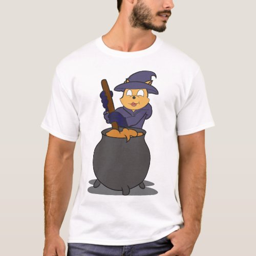 Cute_cat_with_witch_costume_23726293_1006 T_Shirt