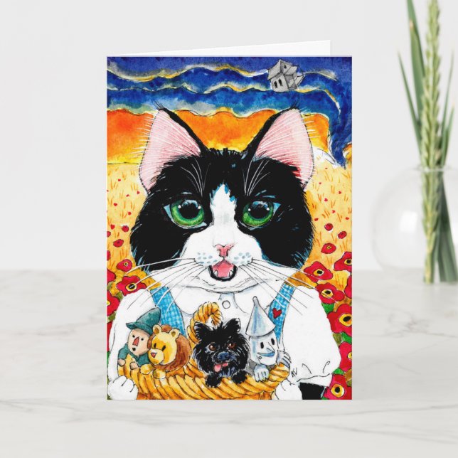 Cute cat Wizard of Oz greeting card (Front)