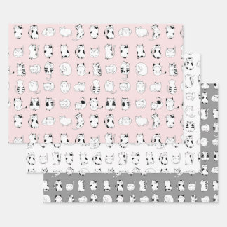 Cute Cat Wrapping Paper Sheets