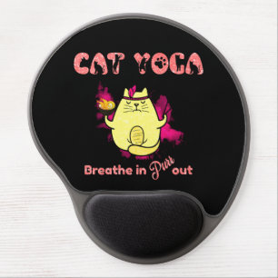 Cute Cat Yoga – "Breathe In, Purr Out" Gel Mouse Pad
