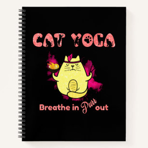 Cute Cat Yoga – "Breathe In, Purr Out" Notebook