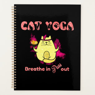 Cute Cat Yoga – "Breathe In, Purr Out" Planner