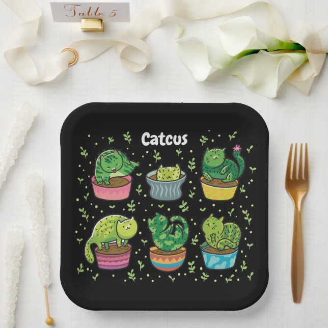 Cute Catcus Paper Plates (Wedding)