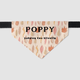 Cute cate leaf funny judging you personalized  pet bandana collar