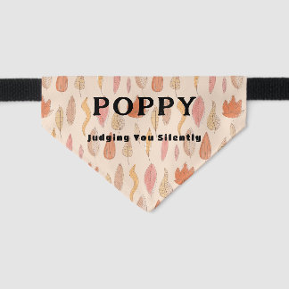 Cute cate leaf funny judging you personalized pet bandana collar
