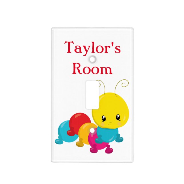 Cute Caterpillar Cartoon Personalized Light Switch Cover (Front)