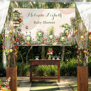 Cute Caterpillar Garden Baby Shower Party Banner