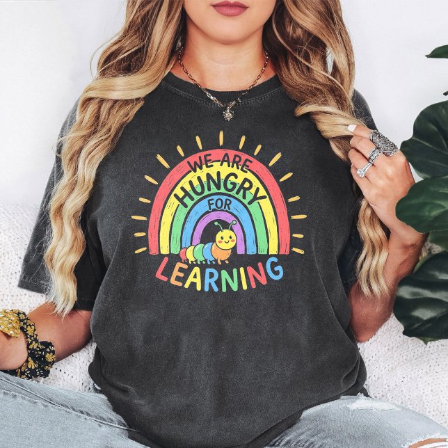 Cute Caterpillar Learning Rainbow T-Shirt (Creator Uploaded)