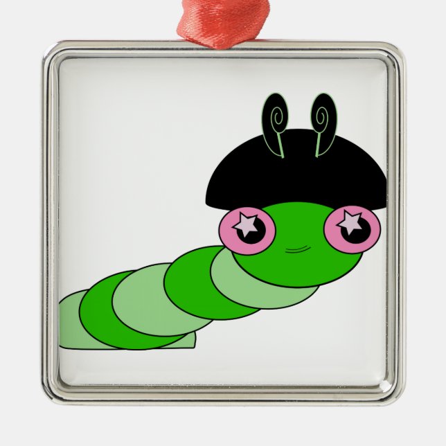 Cute Caterpillar Metal Ornament (Front)
