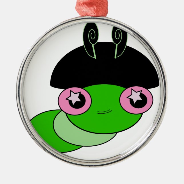 Cute Caterpillar Metal Ornament (Front)