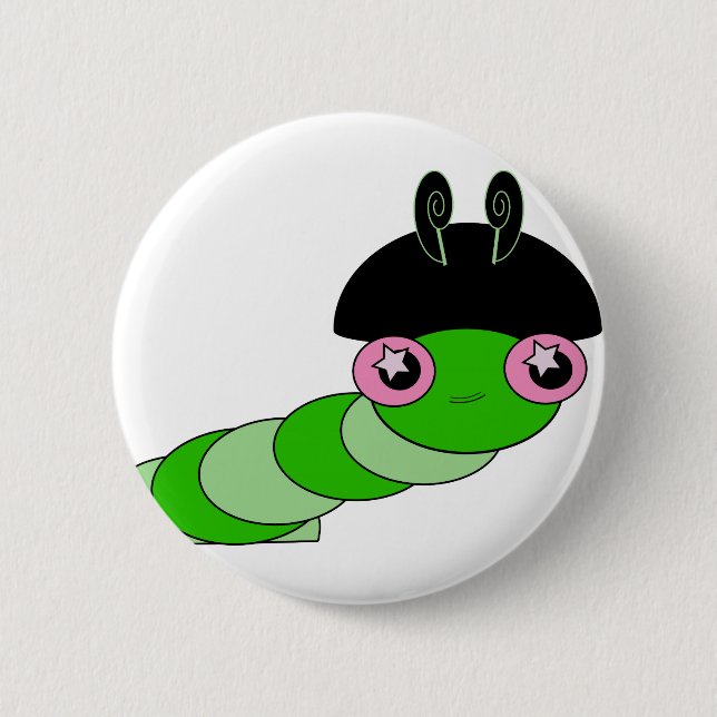 Cute Caterpillar Pinback Button (Front)