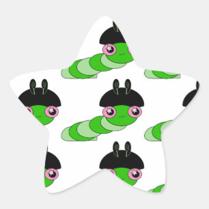 Cute Caterpillar Star Sticker