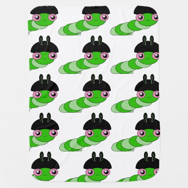 Cute Caterpillar Stroller Blanket (Front)