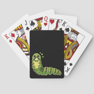 Cute Caterpillar with Hearts Poker Cards
