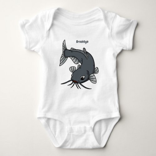 Cute catfish cartoon illustration baby bodysuit