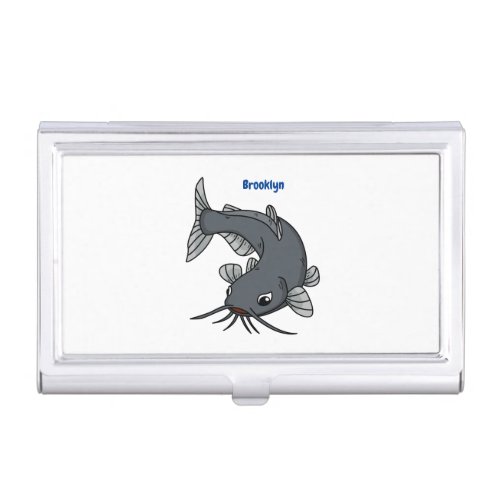 Cute catfish cartoon illustration  business card case