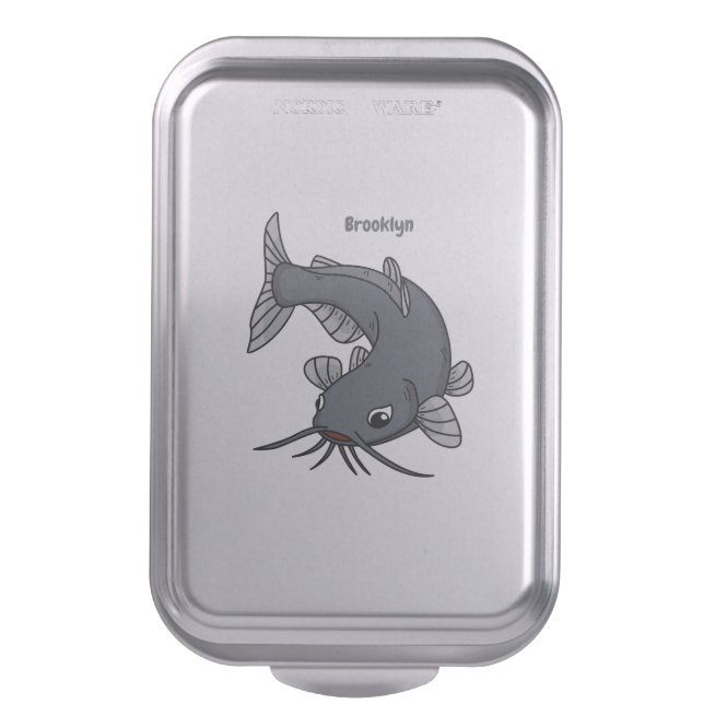 Cute catfish cartoon illustration cake pan (Front Vertical)