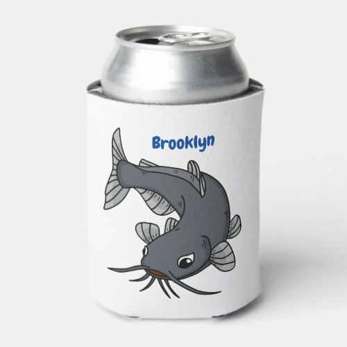 Cute catfish cartoon illustration can cooler