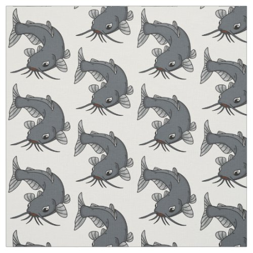 Cute catfish cartoon illustration fabric