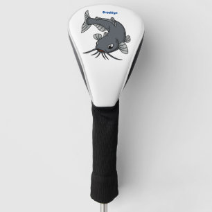 Cute catfish cartoon illustration golf head cover