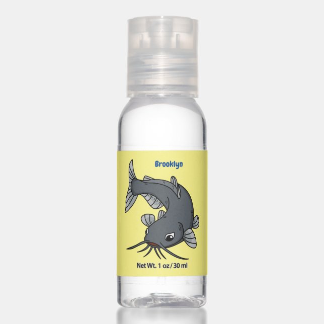 Cute catfish cartoon illustration hand sanitizer (Front)