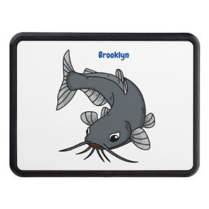 Cute catfish cartoon illustration hitch cover