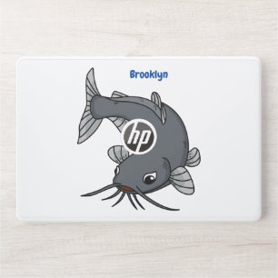 Cute catfish cartoon illustration  HP laptop skin