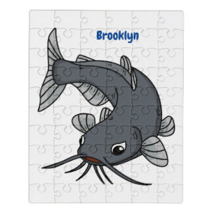 Cute catfish cartoon illustration jigsaw puzzle