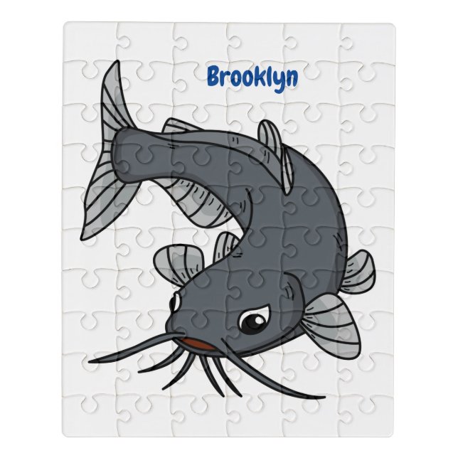 Cute catfish cartoon illustration jigsaw puzzle (Puzzle Vertical)
