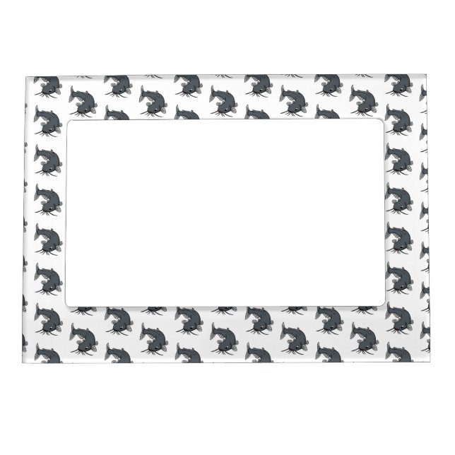 Cute catfish cartoon illustration magnetic frame (Front)
