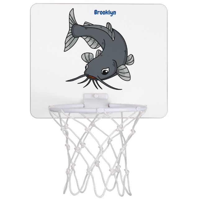 Cute catfish cartoon illustration  mini basketball hoop (Front)