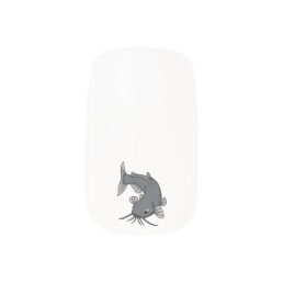 Cute catfish cartoon illustration  minx nail art