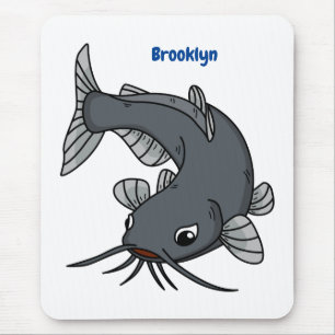 Cute catfish cartoon illustration mouse pad
