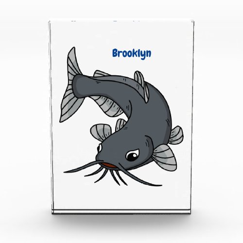 Cute catfish cartoon illustration  photo block