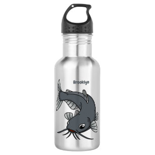 Cute catfish cartoon illustration stainless steel water bottle