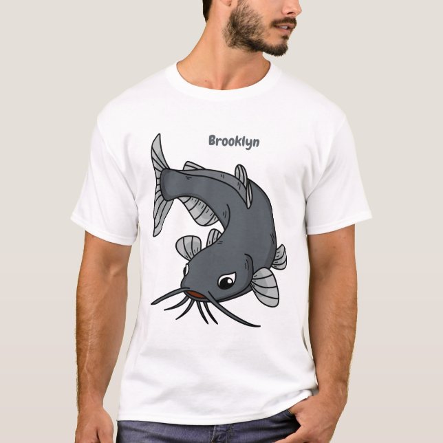 Cute catfish cartoon illustration  T-Shirt (Front)