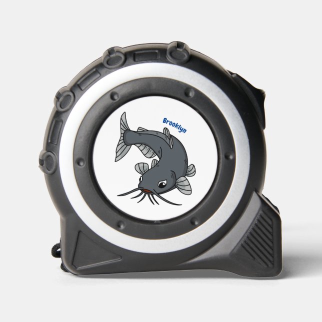 Cute catfish cartoon illustration  tape measure (Front)