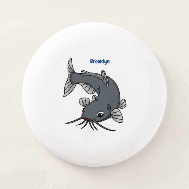 Cute catfish cartoon illustration Wham-O frisbee (Front)