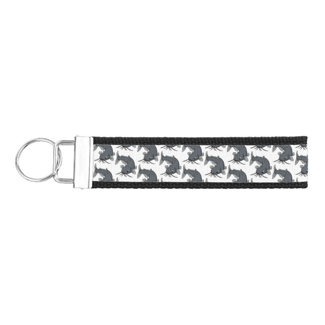 Cute catfish cartoon illustration  wrist keychain (Keys on Left)