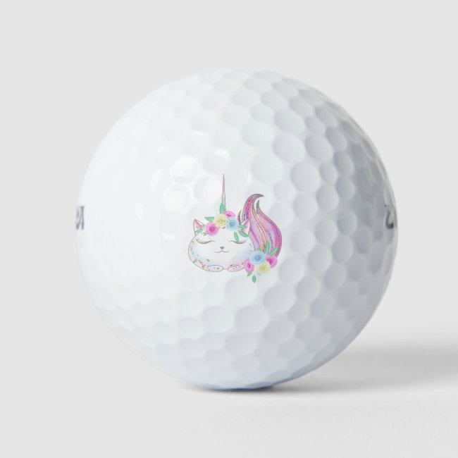 Cute Caticorn Golf Balls